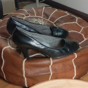 Leather Aerosoles Shiny Black Leather "Tapestry"